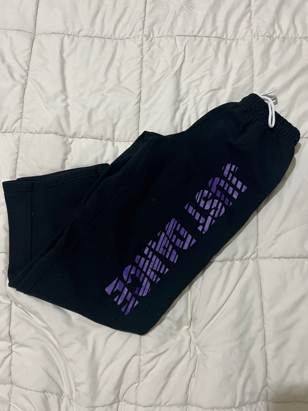 Gildan Black Joggers with Purple Graphic